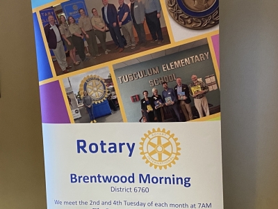 At  Brentwood Rotary Club at Fifty Forward Martin Center