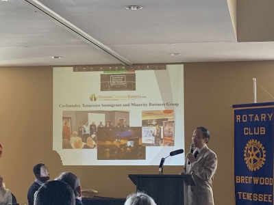 Dr. Wang presented about TIMBG at the Brentwood Rotary Club